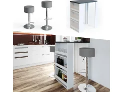 New Vicco Conjunto de mesa de bar antracite/branco 57x80x106 Cinza antracite