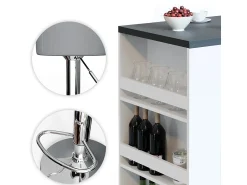New Vicco Conjunto de mesa de bar antracite/branco 57x80x106 Cinza antracite