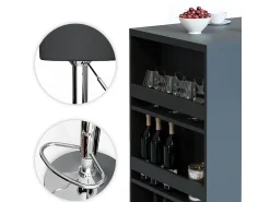 Discount Vicco Conjunto de mesa de bar antracite 57x80x106 Cinza antracite