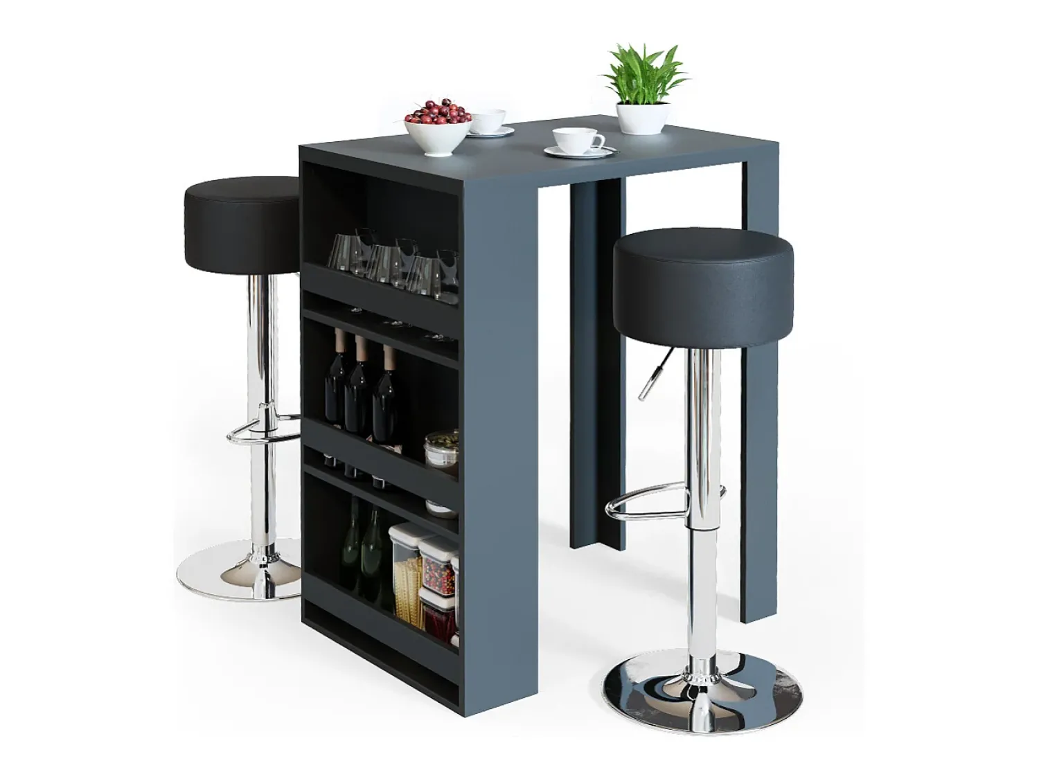 Discount Vicco Conjunto de mesa de bar antracite 57x80x106 Cinza antracite