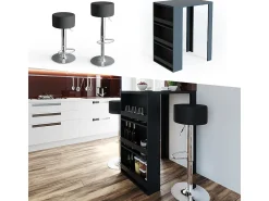 Discount Vicco Conjunto de mesa de bar antracite 57x80x106 Cinza antracite