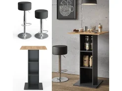 Vicco Conjunto de mesa de bar antracite 70x70x109 rodeo^ Móvel De Bar