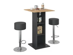 Vicco Conjunto de mesa de bar antracite 70x70x109 rodeo^ Móvel De Bar