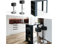 Clearance Vicco Conjunto de mesa de bar antracite 57x117x106 Cinza antracite