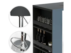 Clearance Vicco Conjunto de mesa de bar antracite 57x117x106 Cinza antracite