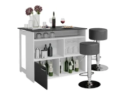 Móvel De Bar|Vicco Conjunto de mesa de bar antracite/branco 116x37x90.5 dominic Cinza antracite