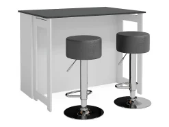 Móvel De Bar|Vicco Conjunto de mesa de bar antracite/branco 116x37x90.5 dominic Cinza antracite