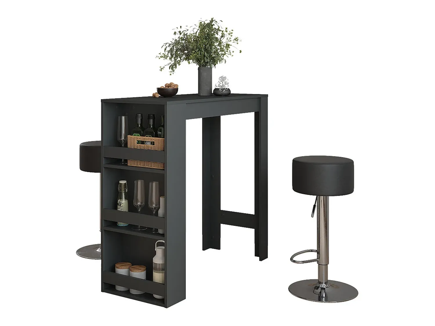 Best Vicco Conjunto de mesa de bar antracite 45x110x106 repose Cinza antracite