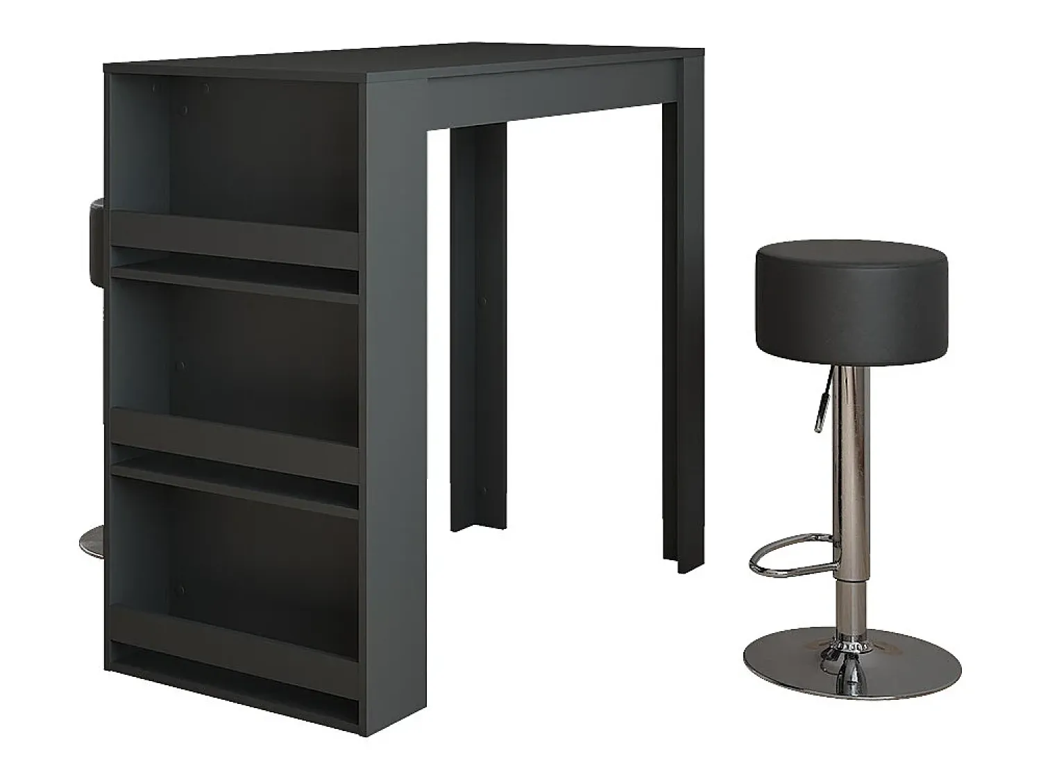 Móvel De Bar|Vicco Conjunto de mesa de bar antracite 57x117x106 repose Cinza antracite