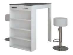 Móvel De Bar|Vicco Conjunto de mesa de bar branco/antracite 67x100x106 repose Cinza antracite