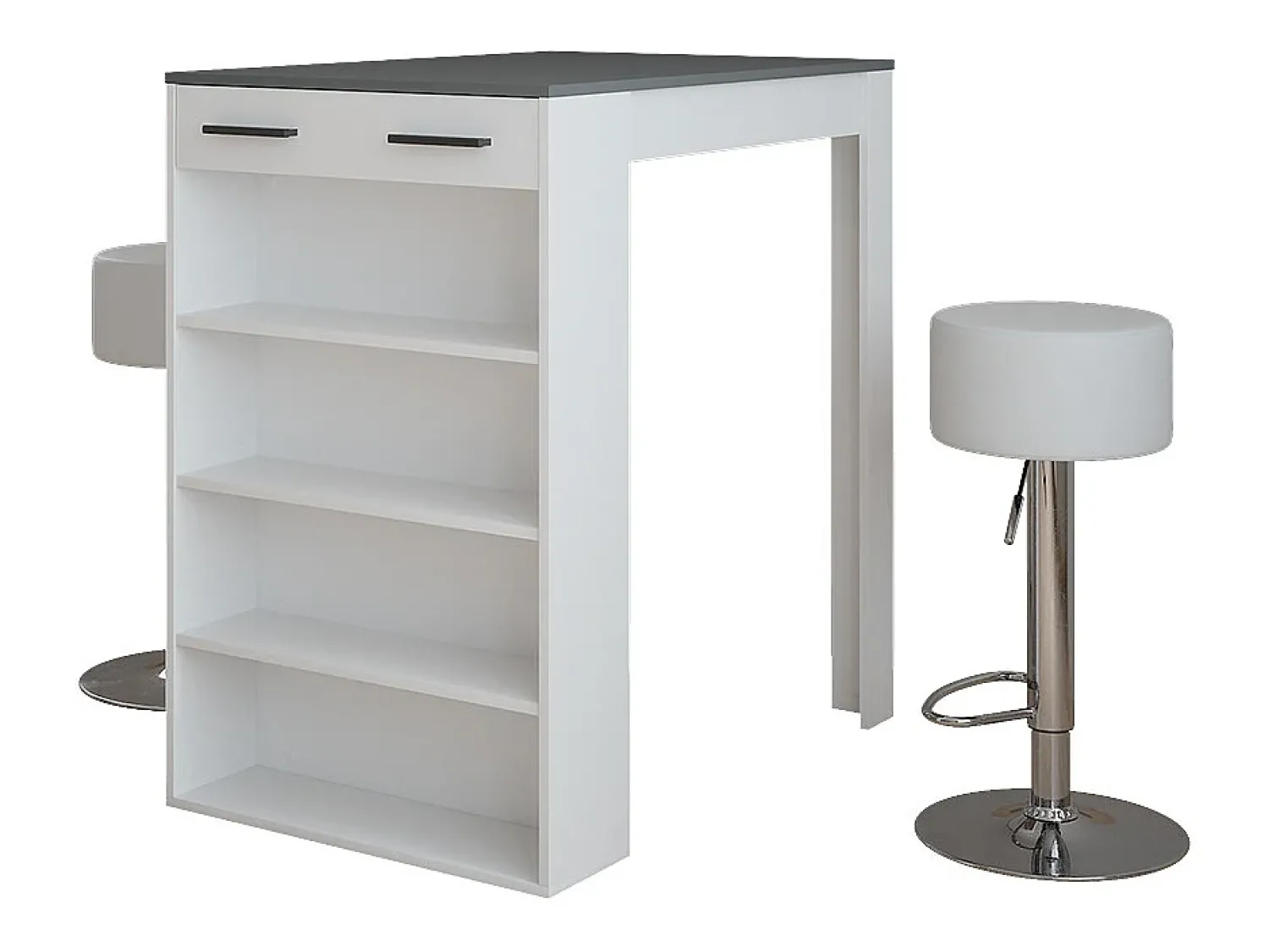 Móvel De Bar|Vicco Conjunto de mesa de bar branco/antracite 67x100x106 repose Cinza antracite