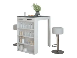 Móvel De Bar|Vicco Conjunto de mesa de bar branco/antracite 67x100x106 repose Cinza antracite
