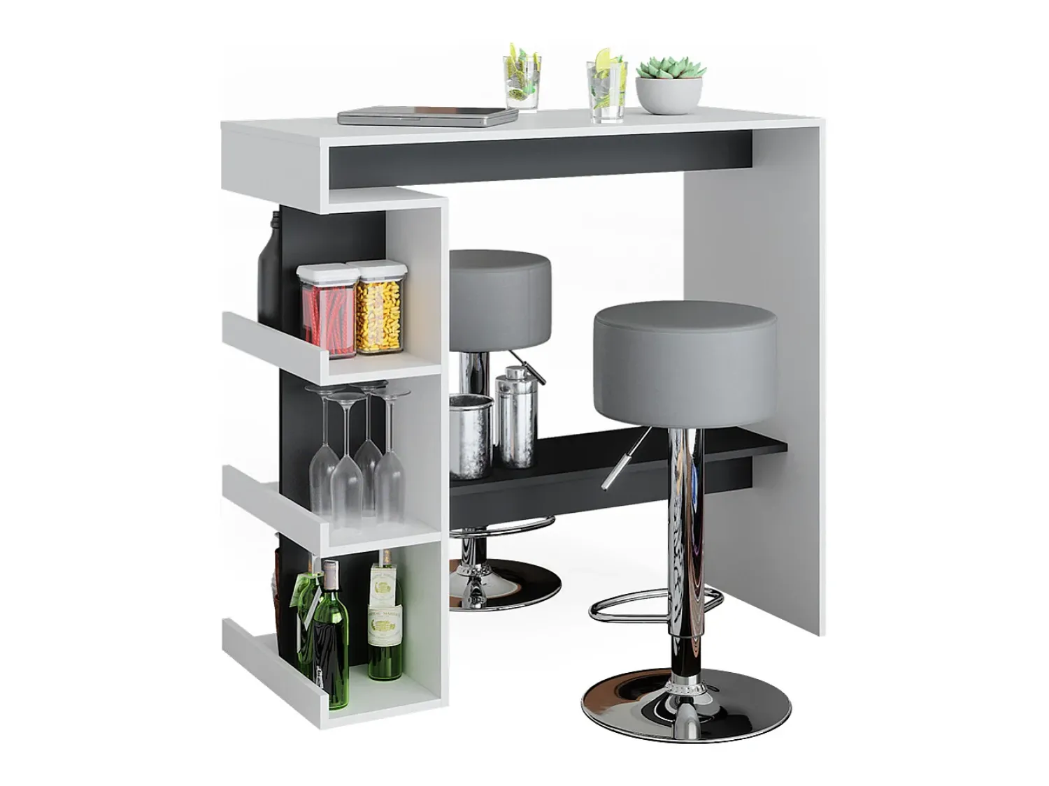 Móvel De Bar|Vicco Conjunto de mesa de bar 108x50x103 dana Branco
