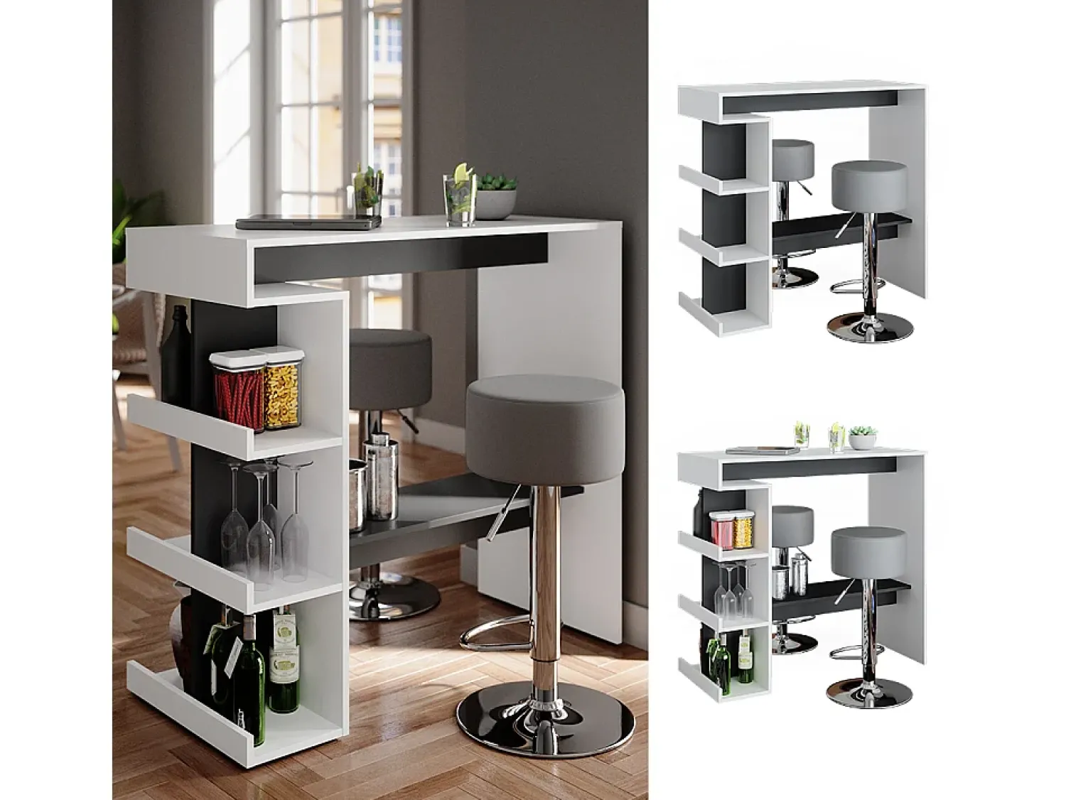 Móvel De Bar|Vicco Conjunto de mesa de bar 108x50x103 dana Branco