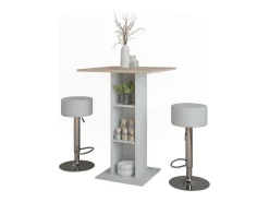 Móvel De Bar*Vicco Conjunto de mesa de bar /sonoma 75x75x106 repose Branco