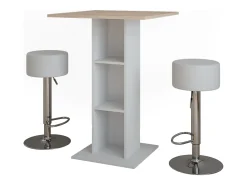Móvel De Bar*Vicco Conjunto de mesa de bar /sonoma 75x75x106 repose Branco