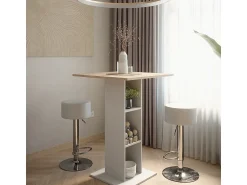 Móvel De Bar*Vicco Conjunto de mesa de bar /sonoma 75x75x106 repose Branco