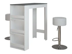 Móvel De Bar*Vicco Conjunto de mesa de bar branco/antracite 45x110x106 repose Cinza antracite