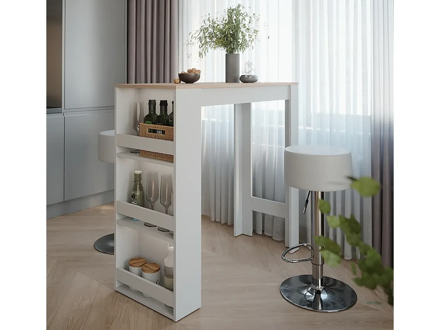 Móvel De Bar|Vicco Conjunto de mesa de bar /sonoma 45x110x106 repose Branco
