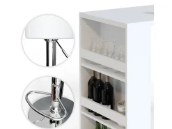 Móvel De Bar|Vicco Conjunto de mesa de bar 57x117x106 Branco