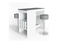 Móvel De Bar|Vicco Conjunto de mesa de bar branco/antracite 115x50x104.6 ross Cinza antracite