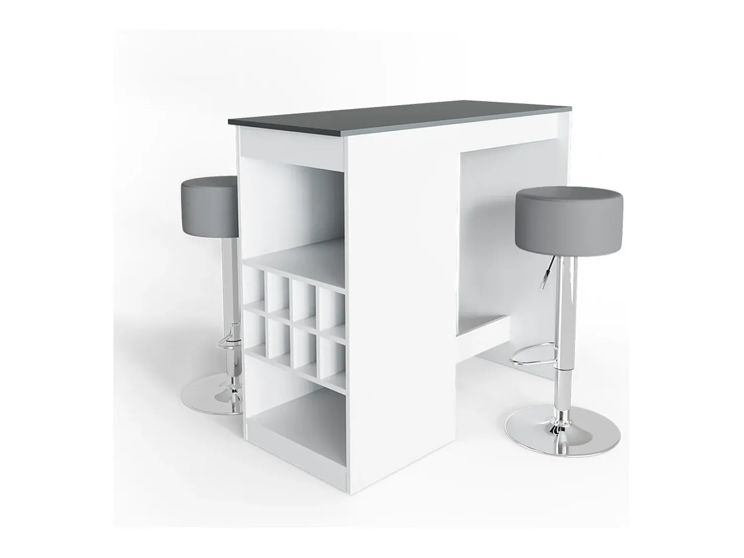 Móvel De Bar|Vicco Conjunto de mesa de bar branco/antracite 115x50x104.6 ross Cinza antracite