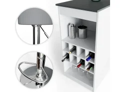 Móvel De Bar|Vicco Conjunto de mesa de bar branco/antracite 115x50x104.6 ross Cinza antracite