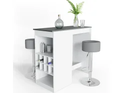 Móvel De Bar|Vicco Conjunto de mesa de bar branco/antracite 115x50x104.6 ross Cinza antracite