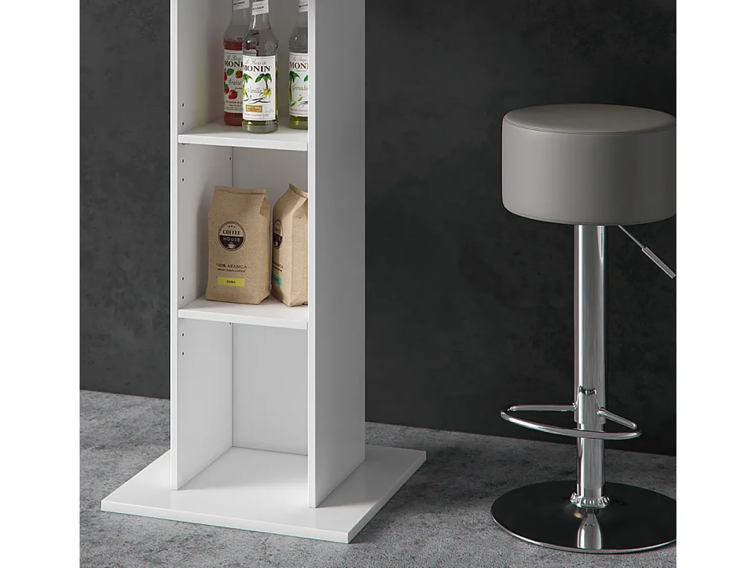 Móvel De Bar*Vicco Conjunto de mesa de bar betão 70x70x109 rodeo Cinzento claro