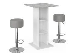 Móvel De Bar*Vicco Conjunto de mesa de bar betão 70x70x109 rodeo Cinzento claro