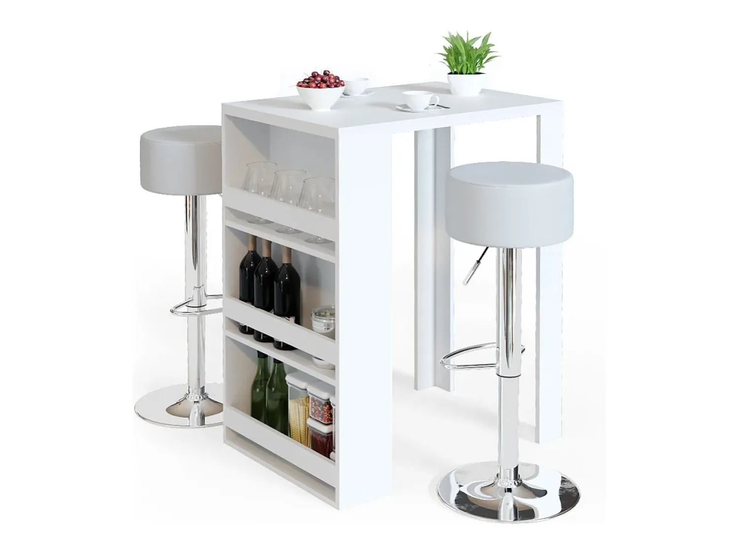 Vicco Conjunto de mesa de bar 57x80x106^ Móvel De Bar
