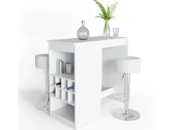 Móvel De Bar*Vicco Conjunto de mesa de bar 115x50x104.6 ross Branco