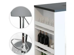 Sale Vicco Conjunto de mesa de bar /cinza 57x117x106 Branco