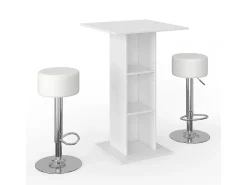 New Vicco Conjunto de mesa de bar 70x70x109 rodeo Branco