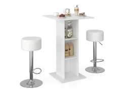 New Vicco Conjunto de mesa de bar 70x70x109 rodeo Branco