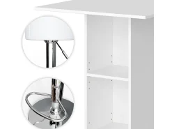 New Vicco Conjunto de mesa de bar 70x70x109 rodeo Branco