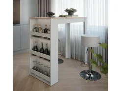 Móvel De Bar*Vicco Conjunto de mesa de bar /sonoma 57x117x106 repose Branco