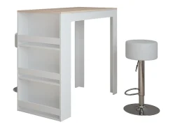Móvel De Bar*Vicco Conjunto de mesa de bar /sonoma 57x117x106 repose Branco