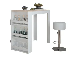 Móvel De Bar*Vicco Conjunto de mesa de bar /sonoma 57x117x106 repose Branco
