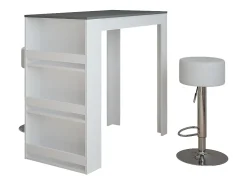 Móvel De Bar|Vicco Conjunto de mesa de bar branco/antracite 57x117x106 repose Cinza antracite