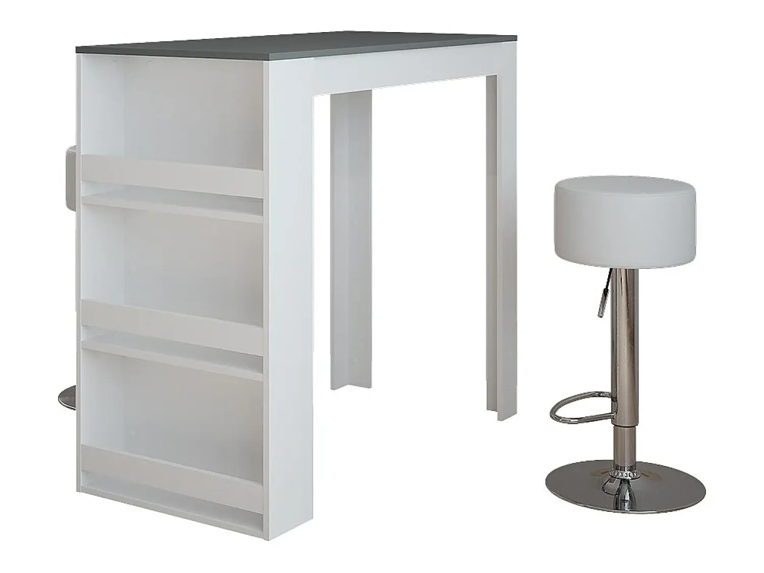 Móvel De Bar|Vicco Conjunto de mesa de bar branco/antracite 57x117x106 repose Cinza antracite