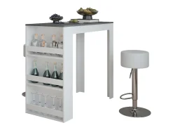 Móvel De Bar|Vicco Conjunto de mesa de bar branco/antracite 57x117x106 repose Cinza antracite