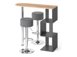 Móvel De Bar|Vicco Conjunto de mesa de bar carvalho goldkraft 113x39.8x111.8 vincent Natural escuro