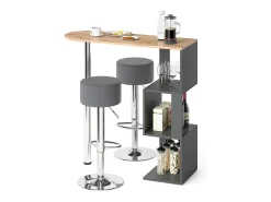 Móvel De Bar|Vicco Conjunto de mesa de bar carvalho goldkraft 113x39.8x111.8 vincent Natural escuro