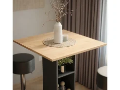 Vicco Conjunto de mesa de bar carvalho goldkraft/antracite 75x75x106 repose^ Móvel De Bar