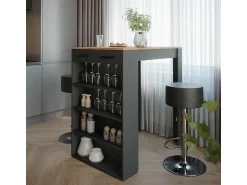 Móvel De Bar|Vicco Conjunto de mesa de bar carvalho goldkraft/antracite 67x100x106 repose Natural escuro