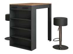 Móvel De Bar|Vicco Conjunto de mesa de bar carvalho goldkraft/antracite 67x100x106 repose Natural escuro
