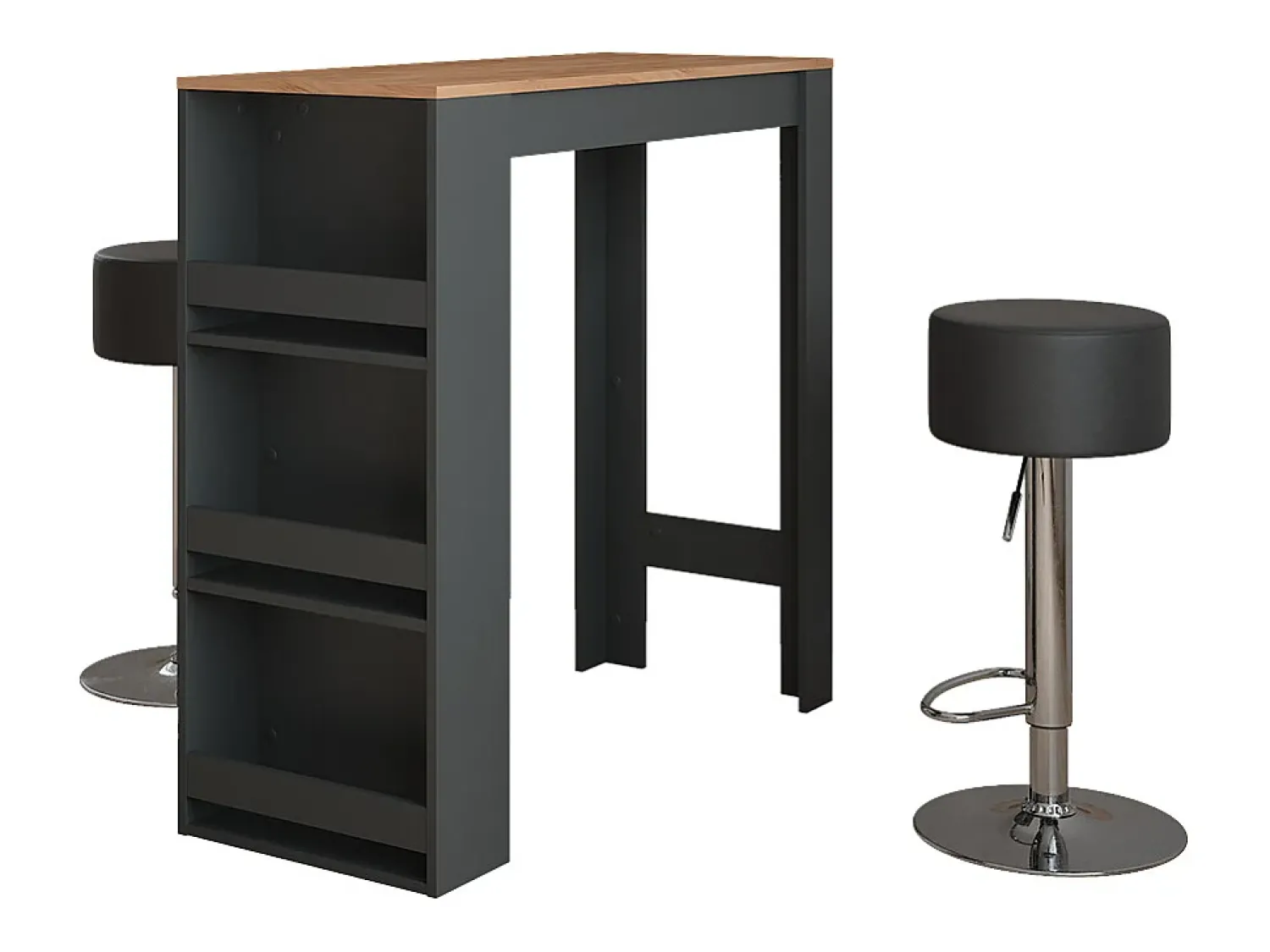 Vicco Conjunto de mesa de bar carvalho antracite/goldkraft 45x110x106 repose^ Móvel De Bar