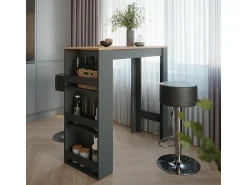 Vicco Conjunto de mesa de bar carvalho antracite/goldkraft 45x110x106 repose^ Móvel De Bar