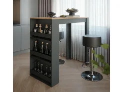 Outlet Vicco Conjunto de mesa de bar carvalho goldkraft/antracite 57x117x106 repose Natural escuro